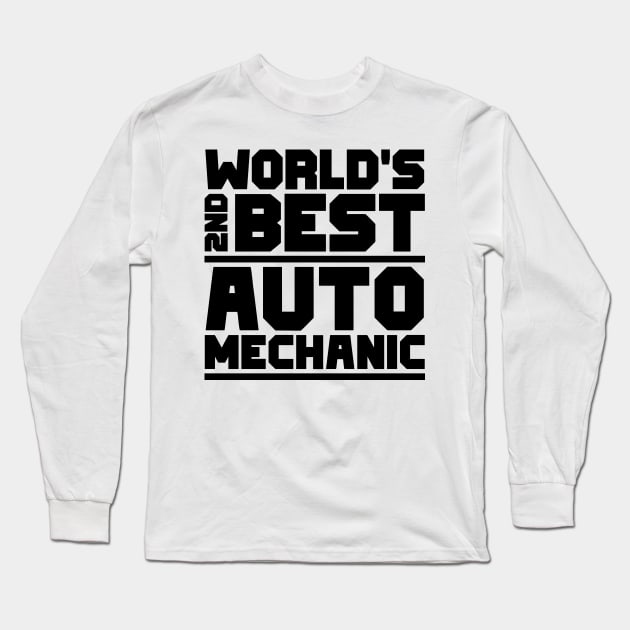 2nd best auto mechanic Long Sleeve T-Shirt by colorsplash